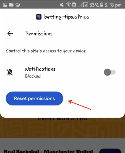 Click on reset permissons