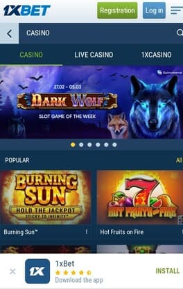 1XBet Casino Mobile Offer