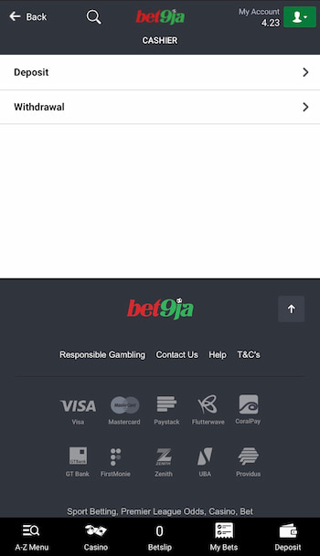Bet9ja Casino Payout