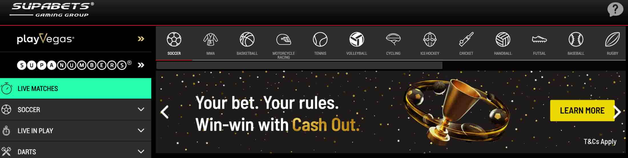 Supabets Homepage