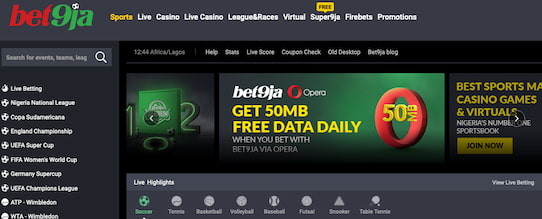 Bet9ja homepage